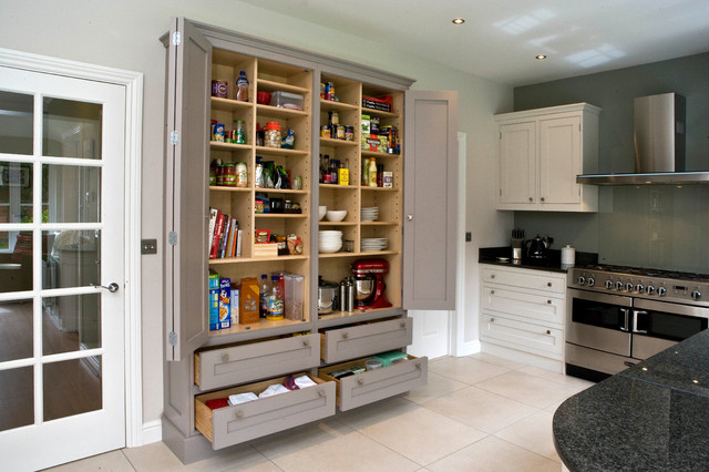 Storage shelves or racks in a corporate kitchen