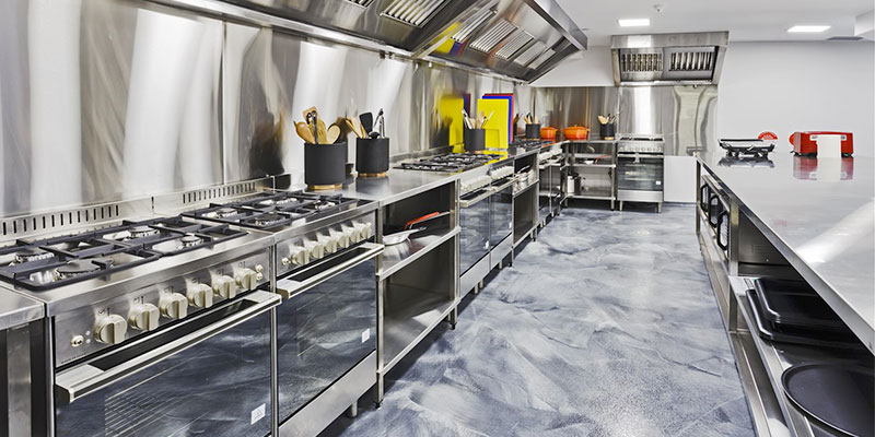 Image of Modern and Commercial Kitchen Equipments at Restaurant Kitchen